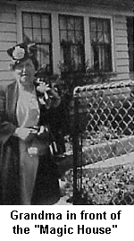 Grandma Lanzi in front of the house on Farmington Avenue. Year is uncertain, but it's before 1958. Probably late 1940s.